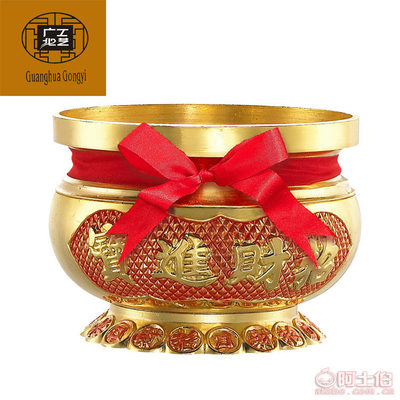 廣化工藝品廠 4寸5寸6寸無(wú)耳香爐，銅錢紋飾招財(cái)進(jìn)寶